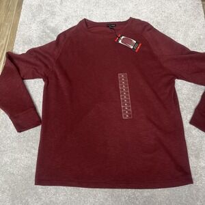 Banana Republic Sweater Mens XL Burgundy Double Knit Crew Pullover Long Sleeve